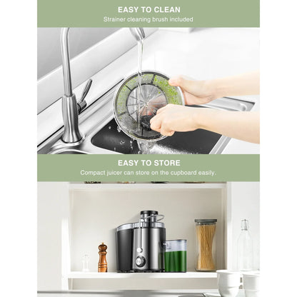 Multismart Extracteur de jus électrique 250 W à 2 vitesses pour fruits et légumes - عصارة فواكه