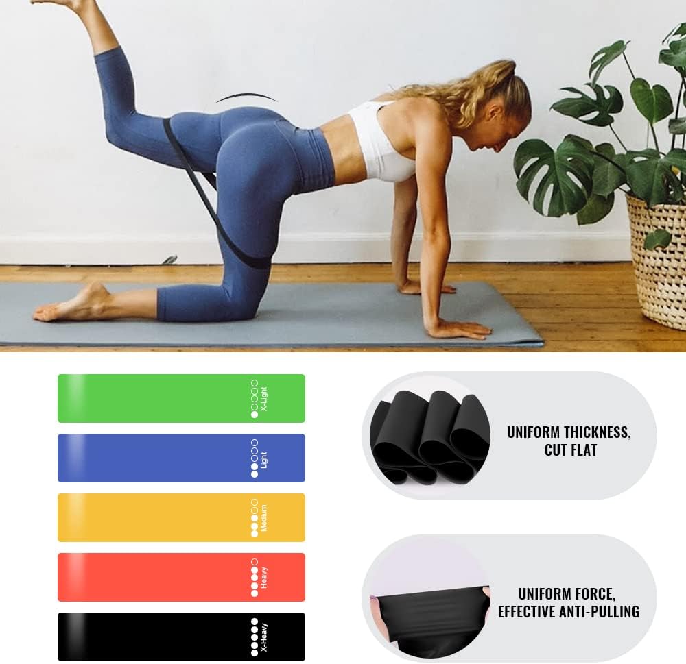 Ensemble de bandes de résistance Elastiques 5Pcs pour exercices de sport - طقم أحزمة المقاومة للرياضيين