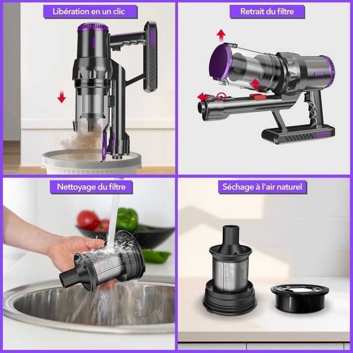Multismart Aspirateur Balai Filaire Sans Sac 500W 5 en 1 avec Aspirateur à Main - 18KPa - مكنسة كهربائية يدوية