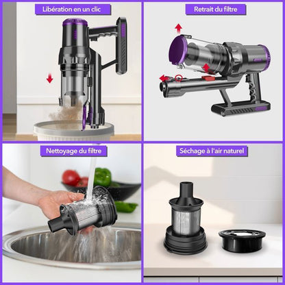 Multismart Aspirateur Balai Filaire Sans Sac 500W 5 en 1 avec Aspirateur à Main - 18KPa - مكنسة كهربائية يدوية
