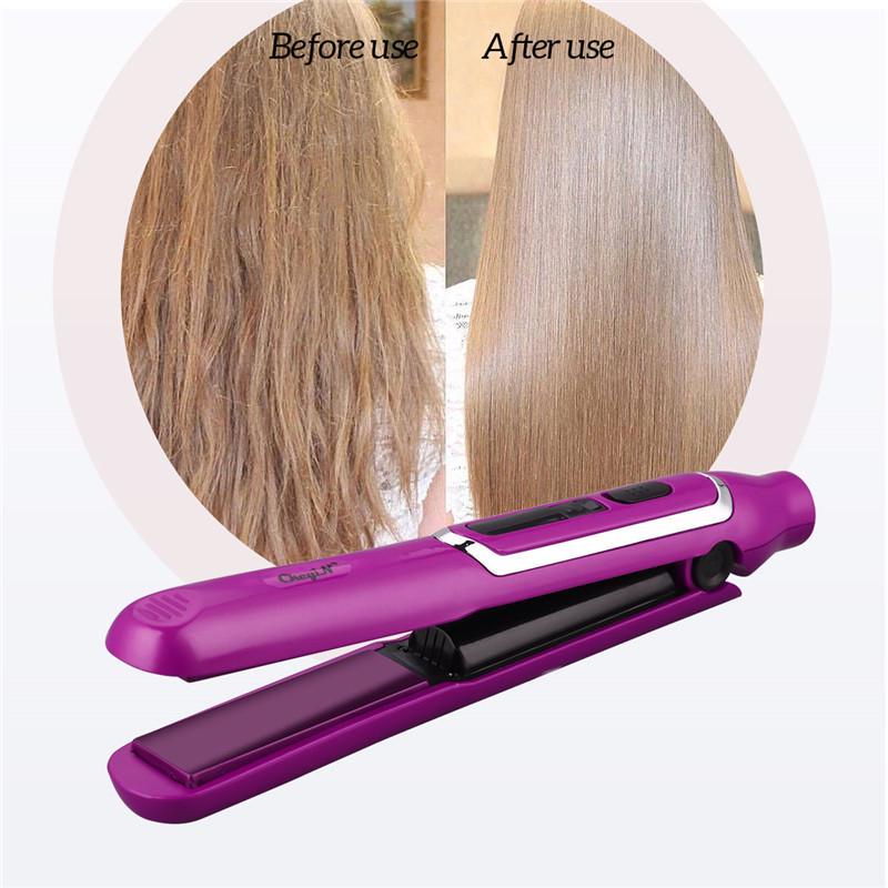 Mini Lisseur à cheveux rechargeable USB avec Base de Chargement - مكواة شعر لاسلكية 2 في 1