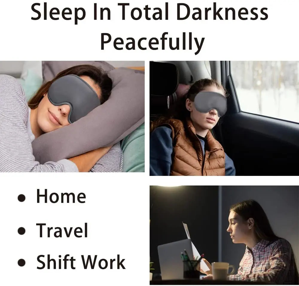 Masque de sommeil 3D ergonomique et profond amélioré avec sangle ajustable - قناع نوم مريح
