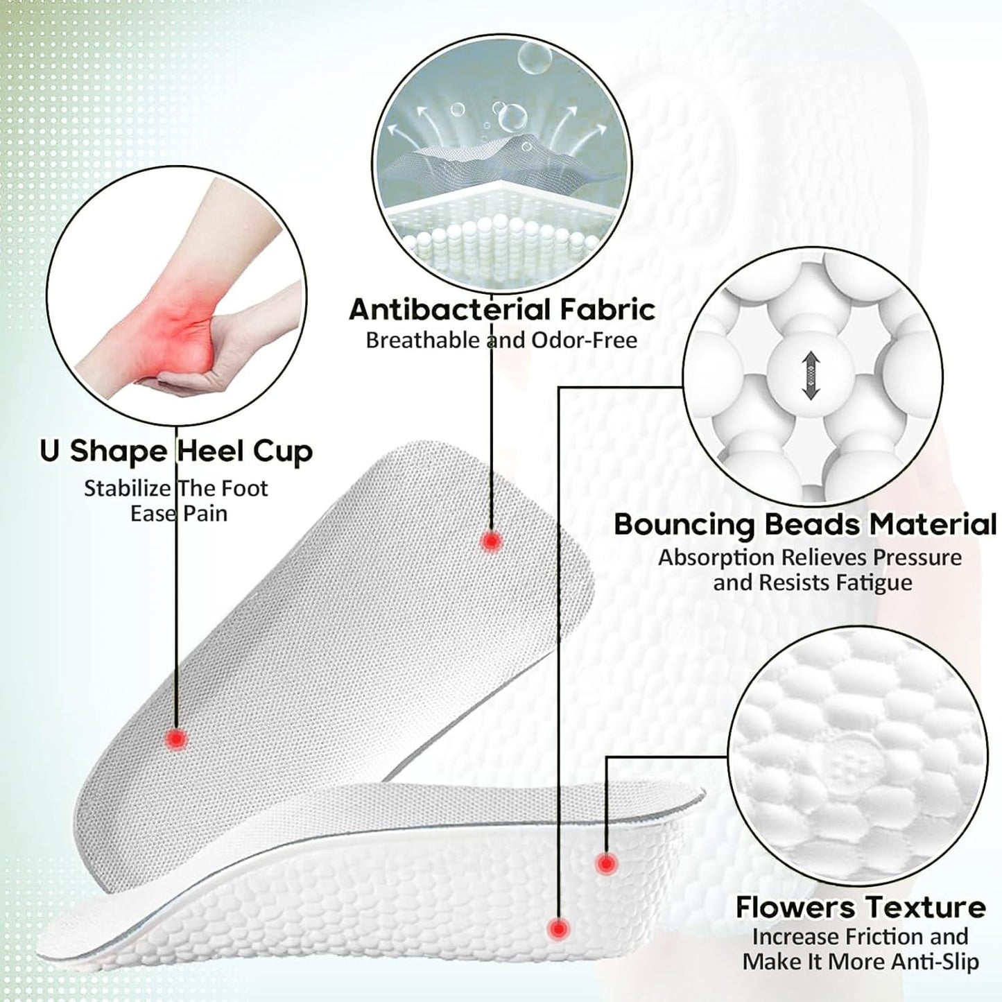Semelles de chaussures orthopédiques pour augmenter la hauteur 3.5cm - نعل زيادة الطول وتصحيح القوام