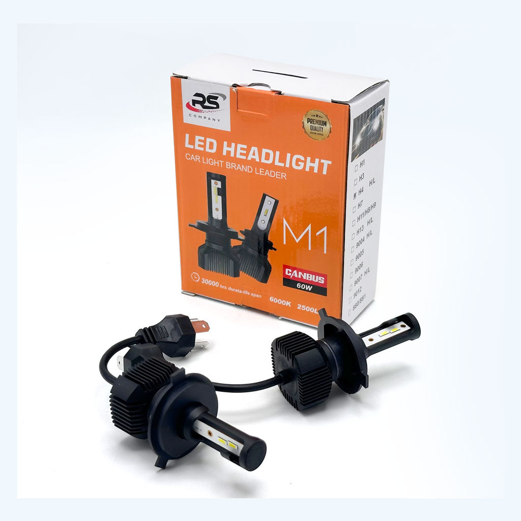 Kit Lampe de phare Canabus M1 H4 LED 6000K 60W - مصابيح إضاءة أمامية للسيارات