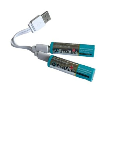 BestFire AA USB Type-C 2150mAh Rechargeable Li-ion Battery - 3200mWh(1.5V) - بطارية ليثيوم قابلة لإعادة الشحن