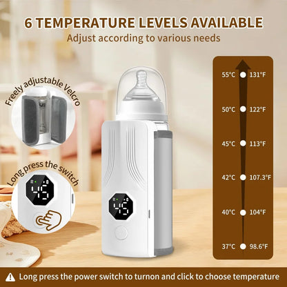 Chauffe-biberon portable rechargeable avec écran LCD et Température réglable - سخان قارورة الحليب