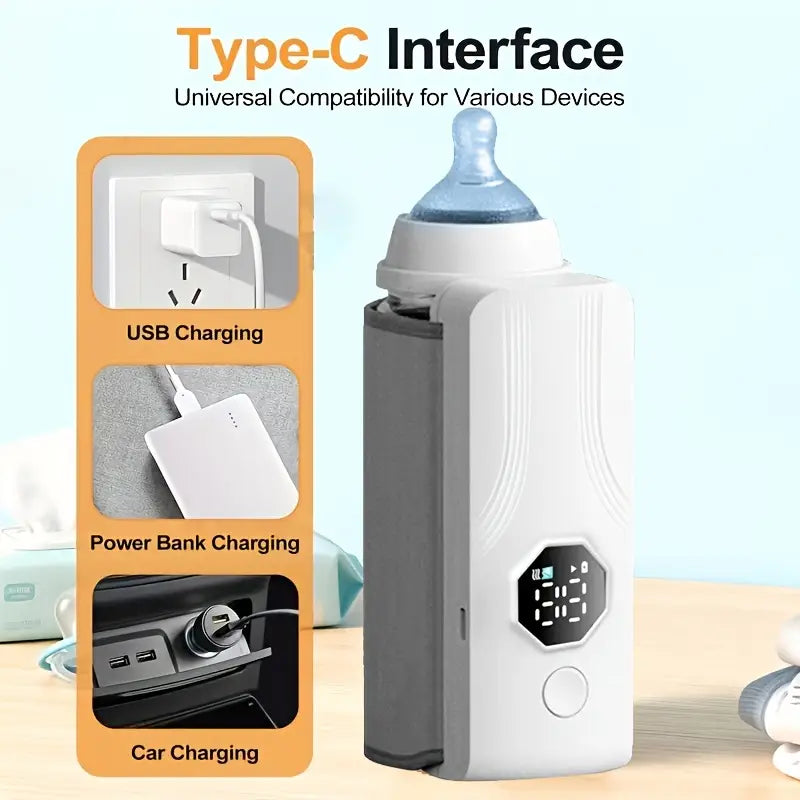 Chauffe-biberon portable rechargeable avec écran LCD et Température réglable - سخان قارورة الحليب