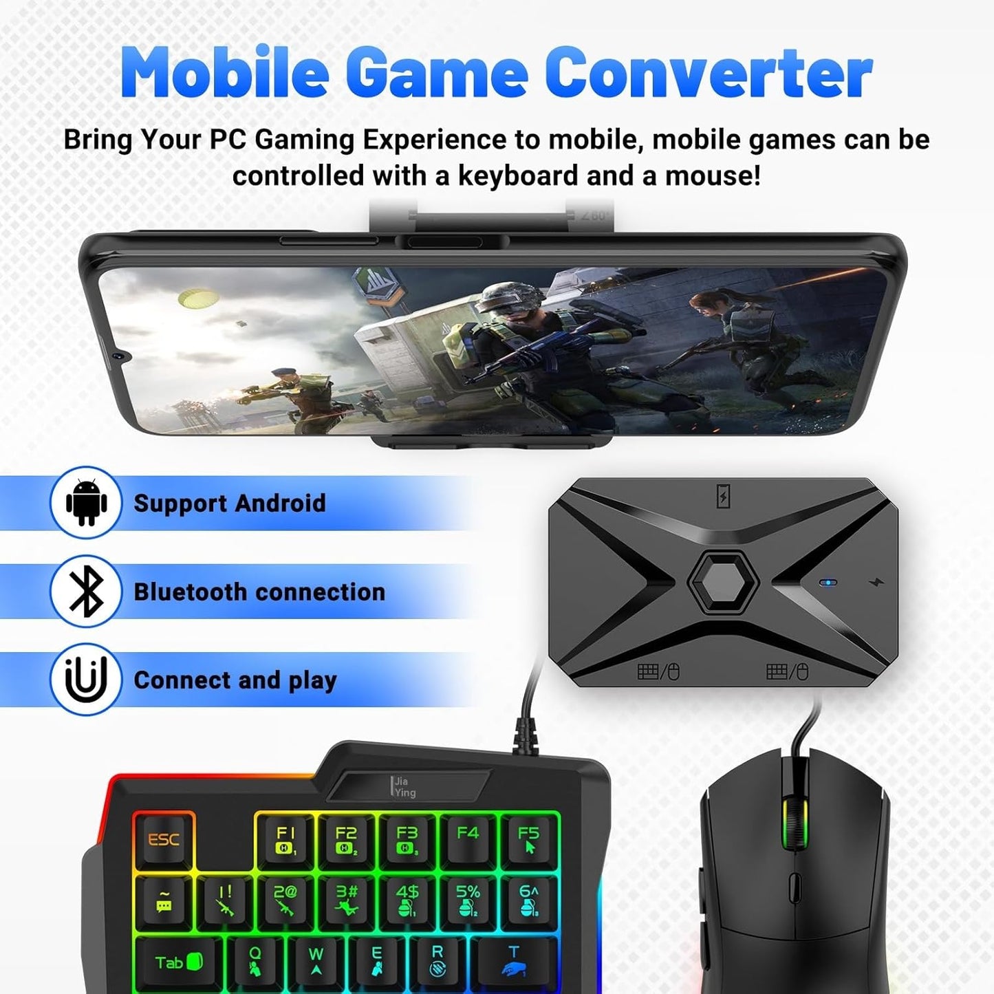 Convertisseur de clavier et de souris M1 Pro pour Smartphone et Tablette Android - محول لوحة مفاتيح وماوس للألعاب أندرويد