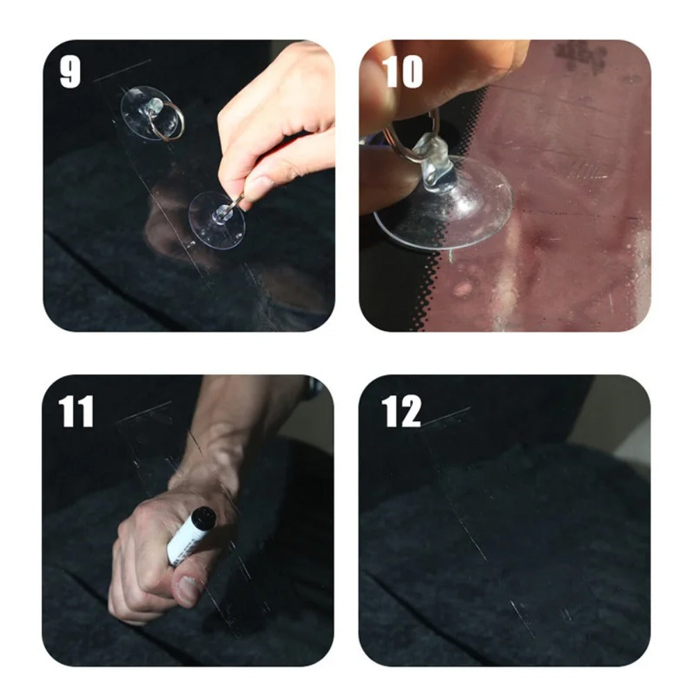 Kit de réparation de pare-brise fissuré - طقم إصلاح الزجاج الأمامي المتشقق