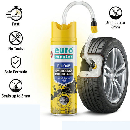 Euro Master EU-045 Emergency Tyre Inflator - بخاخ إصلاح ونفخ إطارات السيارة تنزوت