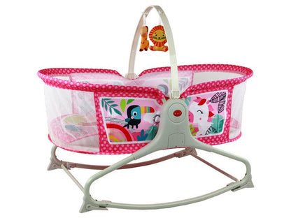 Bassinet Berceau, Lit à bascule avec tapis 2en1, sons et vibrations pour Bébé - سرير أطفال هزاز مع حصيرة