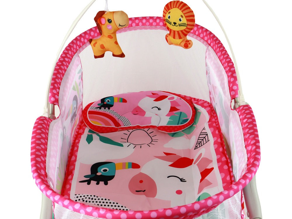 Bassinet Berceau, Lit à bascule avec tapis 2en1, sons et vibrations pour Bébé - سرير أطفال هزاز مع حصيرة