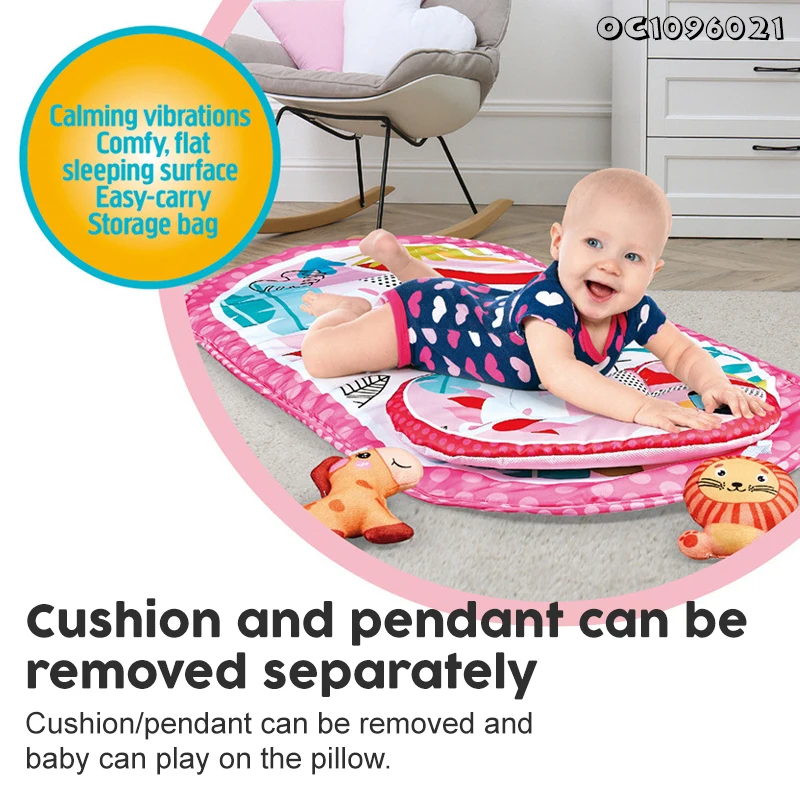 Bassinet Berceau, Lit à bascule avec tapis 2en1, sons et vibrations pour Bébé - سرير أطفال هزاز مع حصيرة