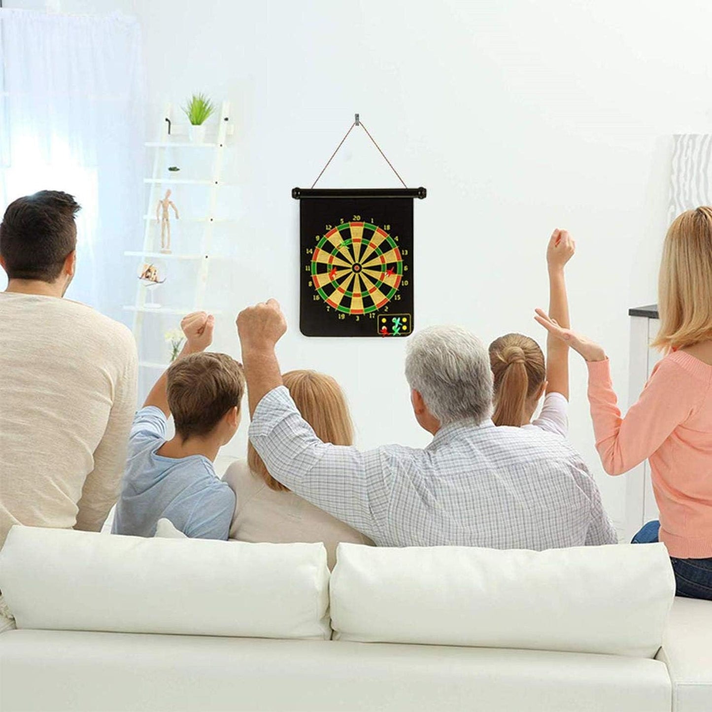 Jeu de fléchettes magnétique avec cible enroulable et suspendue avec 6 fléchettes incluses - لعبة رمي السهام