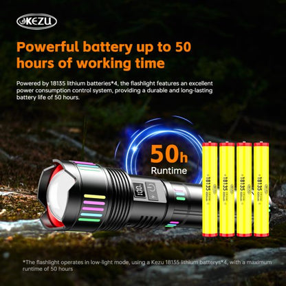 Lampe Torche tactique ultra-puissant 2000 lumens Portée  600 mètres battrie 16000mAh - مصباح يدوي تكتيكي فائق القوة
