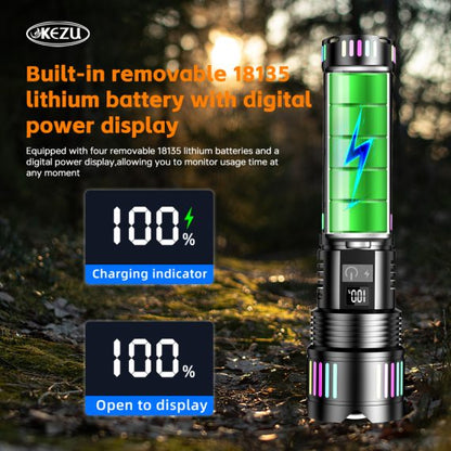 Lampe Torche tactique ultra-puissant 2000 lumens Portée  600 mètres battrie 16000mAh - مصباح يدوي تكتيكي فائق القوة