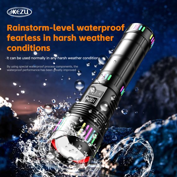 Lampe Torche tactique ultra-puissant 2000 lumens Portée  600 mètres battrie 16000mAh - مصباح يدوي تكتيكي فائق القوة