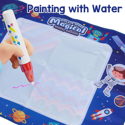 Tapis Water Canevas réutilisable et lavable pour enfants avec zone d'entraînement alphanumérique - بساط تلوين للأطفال