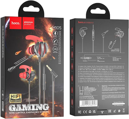 Écouteurs de jeu filaire intra-auriculaire avec microphone E-Sport Hoco M105 - سماعات ألعاب إحترافية مع ميكروفون