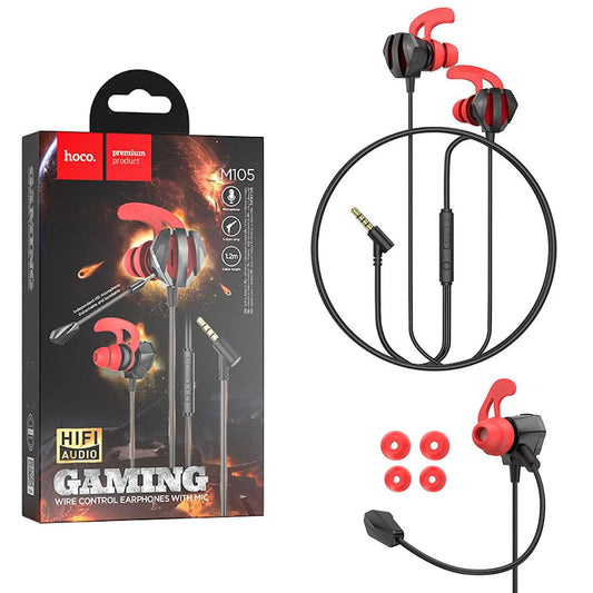 Écouteurs de jeu filaire intra-auriculaire avec microphone E-Sport Hoco M105 - سماعات ألعاب إحترافية مع ميكروفون تنزوت