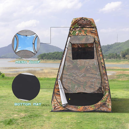 Tente de change pliable protection UPF 50+ et imperméable, 120 x 120 x 190 cm, camouflage - خيمة تغيير الملابس قابلة للطي
