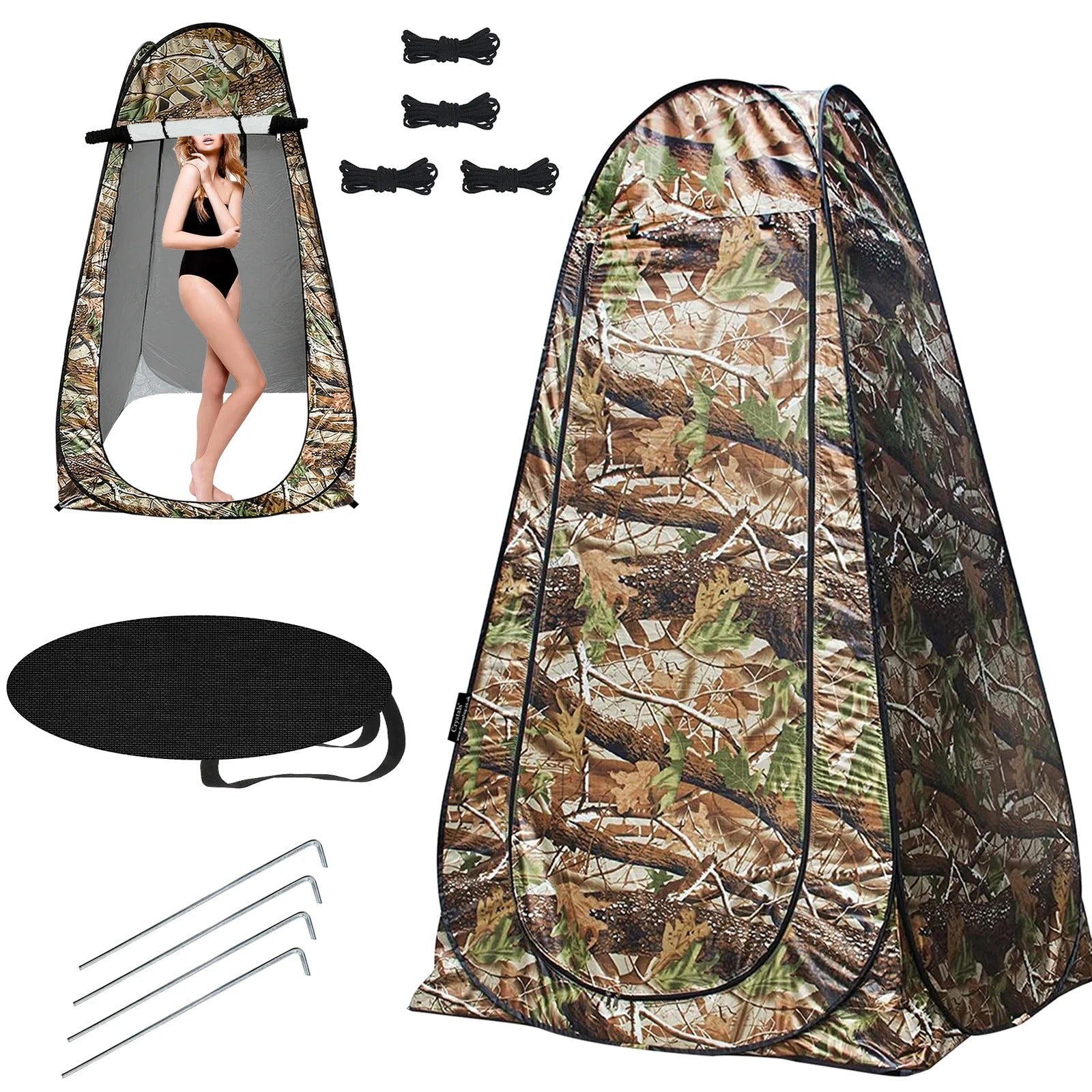 Tente de change pliable protection UPF 50+ et imperméable, 120 x 120 x 190 cm, camouflage - خيمة تغيير الملابس قابلة للطي تنزوت