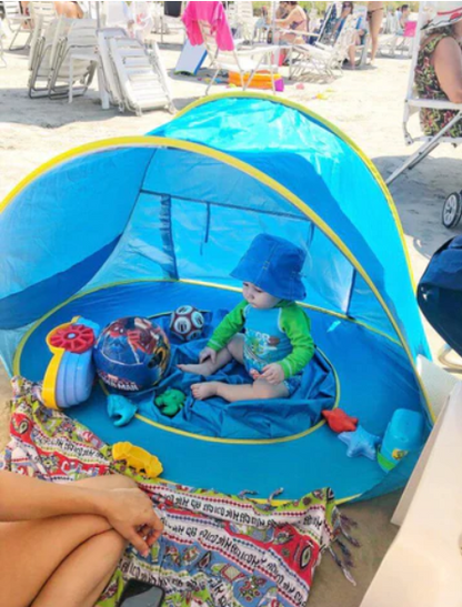 tente de plage bébé avec piscine - خيمة أطفال مع مسبح صغير للعب على الشاطئ والحديقة