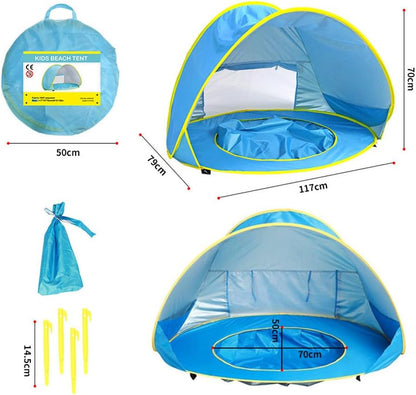 tente de plage bébé avec piscine - خيمة أطفال مع مسبح صغير للعب على الشاطئ والحديقة