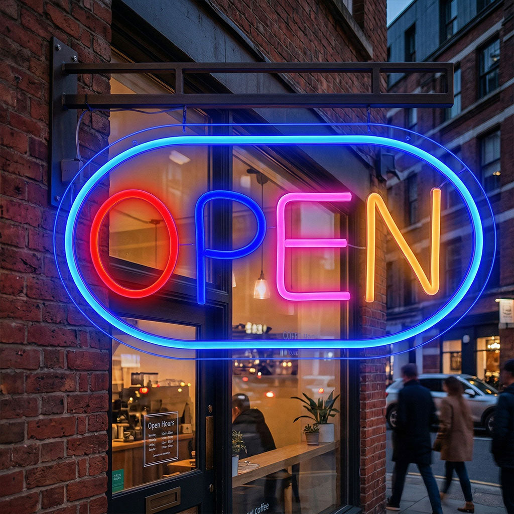 Panneau LED Neon Signe Open - لوحة مضيئة لواجهة محل