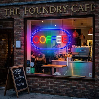Panneau LED Neon Signe Coffee - لوحة مضيئة لواجهة محل