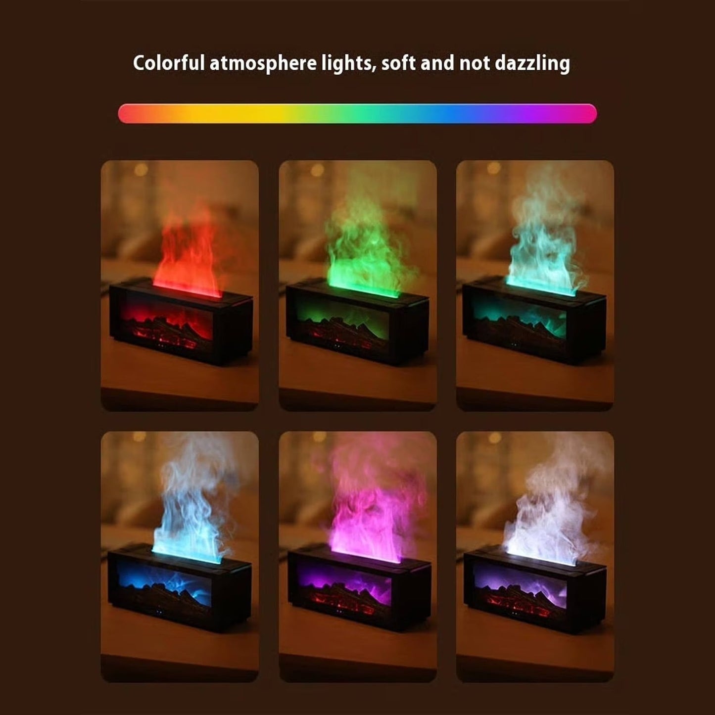 Humidificateur Effet Flamme 7 Couleurs - مرطب الهواء بتأثير اللهب الواقعي