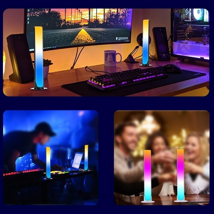 Barre LED RGB 2PCS synchronisée avec la musique et les sons 8 modes d'éclairage - أضواء ملونة متزامنة مع الموسيقى