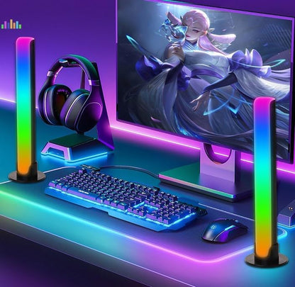Barre LED RGB 2PCS synchronisée avec la musique et les sons 8 modes d'éclairage - أضواء ملونة متزامنة مع الموسيقى