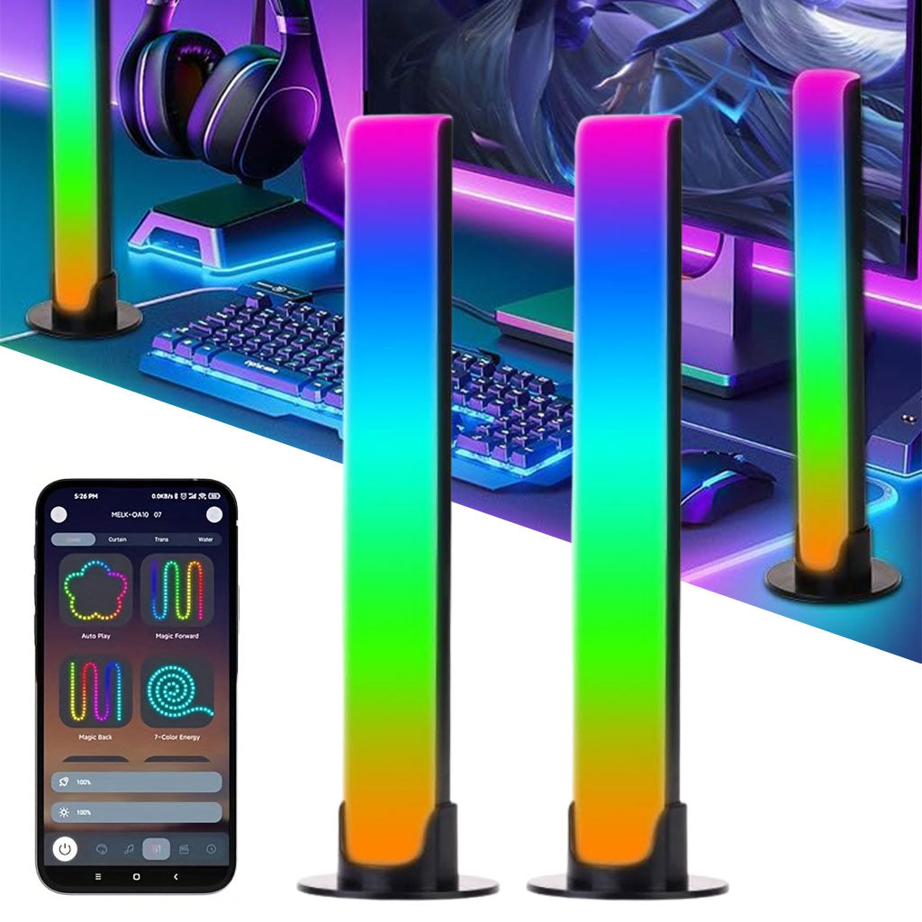 Barre LED RGB 2PCS synchronisée avec la musique et les sons 8 modes d'éclairage - أضواء ملونة متزامنة مع الموسيقى تنزوت