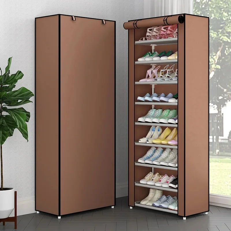 Étagère à chaussures à 9 niveaux avec couvercle anti-poussière - خزانة أحذية 9 طبقات
