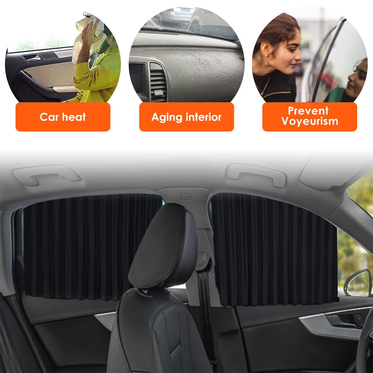Rideaux Pare-Soleil Magnétiques pour Voiture 2PCS - ستائر السيارة المغناطيسية الواقية من الشمس