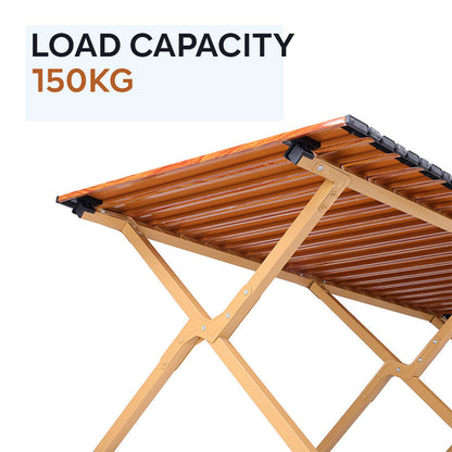 Table de Camping Pliante en Aluminium avec Design Grain de Bois - طاولة تخييم ألمنيوم قابلة للطي بتصميم خشبي
