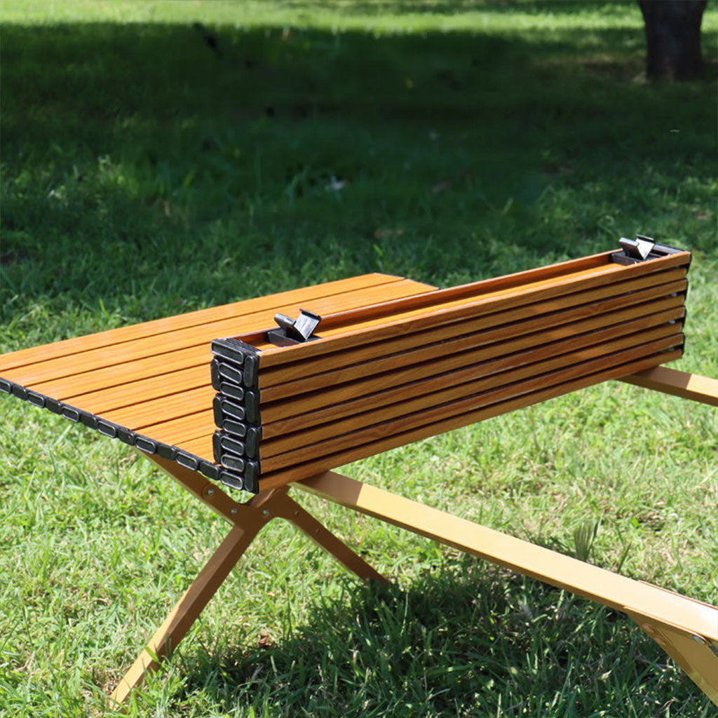 Table de Camping Pliante en Aluminium avec Design Grain de Bois - طاولة تخييم ألمنيوم قابلة للطي بتصميم خشبي