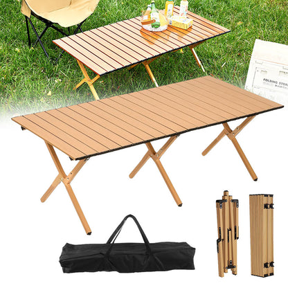 Table de Camping Pliante en Aluminium avec Design Grain de Bois - طاولة تخييم ألمنيوم قابلة للطي بتصميم خشبي تنزوت