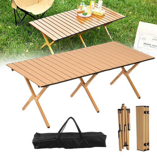 Table de Camping Pliante en Aluminium avec Design Grain de Bois - طاولة تخييم ألمنيوم قابلة للطي بتصميم خشبي تنزوت