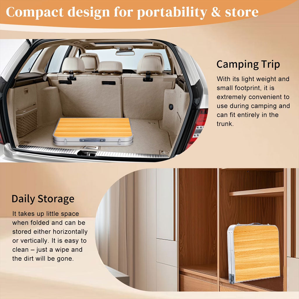 Table de Camping en Aluminium à Hauteur Réglable - طاولة تخييم ألمنيوم قابلة لتعديل الارتفاع