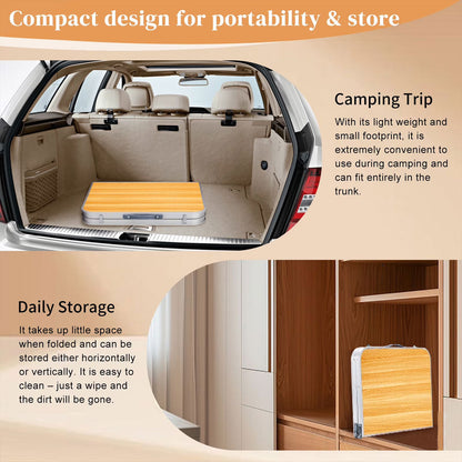 Table de Camping en Aluminium à Hauteur Réglable - طاولة تخييم ألمنيوم قابلة لتعديل الارتفاع