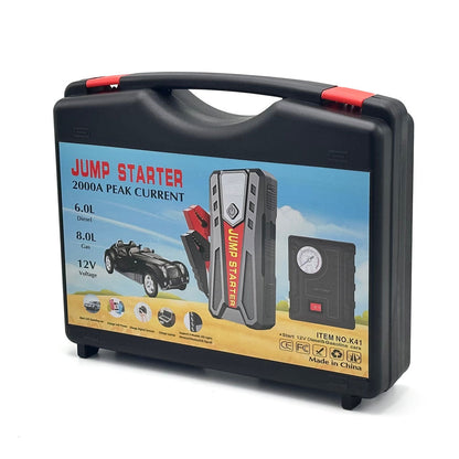 Jump Starter et Compresseur d'Air 2-en-1 pour Voitures - حقيبة جهاز تشغيل السيارة ومنفاخ هواء متكامل