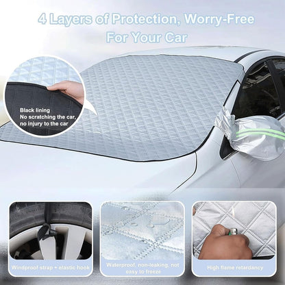 Couverture de Pare-brise Magnetique pour Voiture Toute Saison - غطاء الزجاج الأمامي للسيارة متعدد الفصول