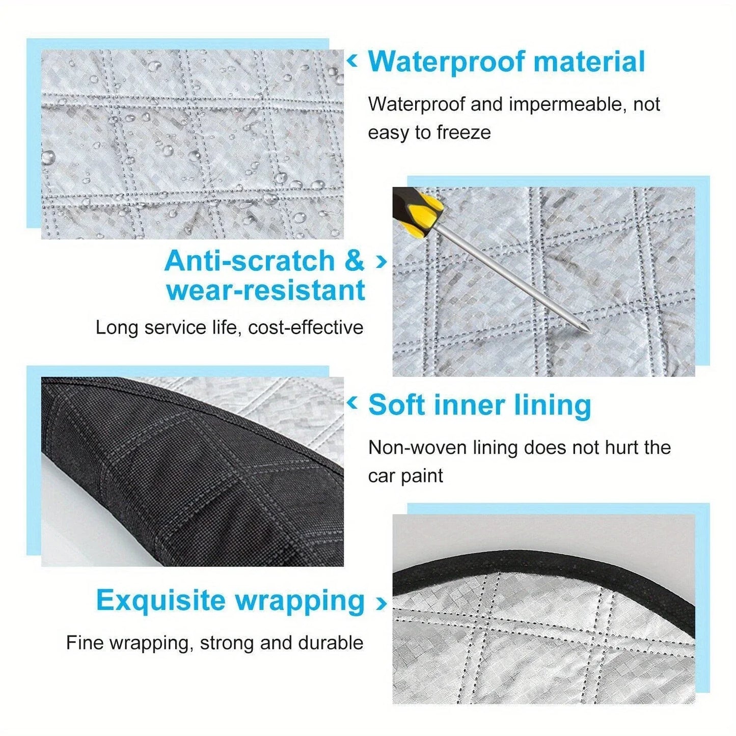 Couverture de Pare-brise Magnetique pour Voiture Toute Saison - غطاء الزجاج الأمامي للسيارة متعدد الفصول