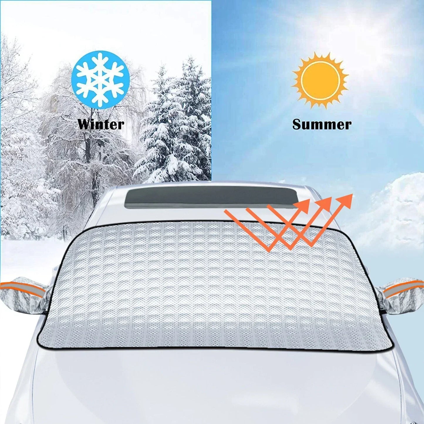Couverture de Pare-brise Magnetique pour Voiture Toute Saison - غطاء الزجاج الأمامي للسيارة متعدد الفصول