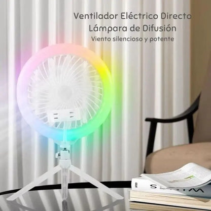 Anneau Lumineux LED RGB et Ventilateur avec Support Flexible - مصباح حلقة للتصوير الاحترافي مع مروحة