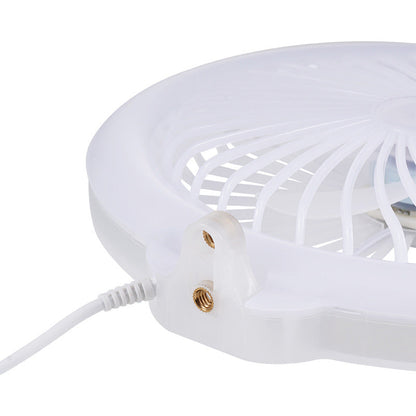 Anneau Lumineux LED RGB et Ventilateur avec Support Flexible - مصباح حلقة للتصوير الاحترافي مع مروحة