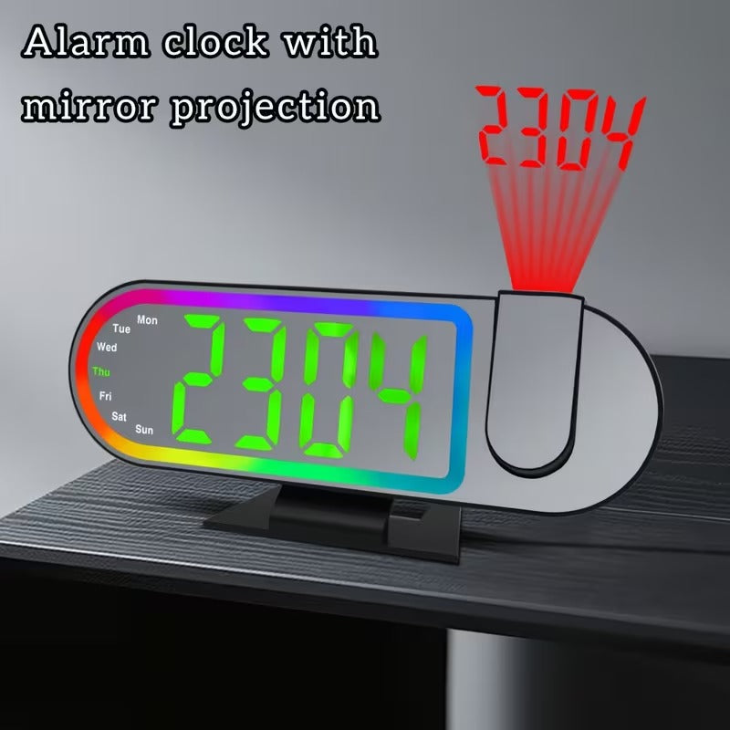 Réveil Numérique avec Projection LED et Miroir RGB DS-3827LP - ساعة منبه رقمية ذكية بنظام عرض ضوئي