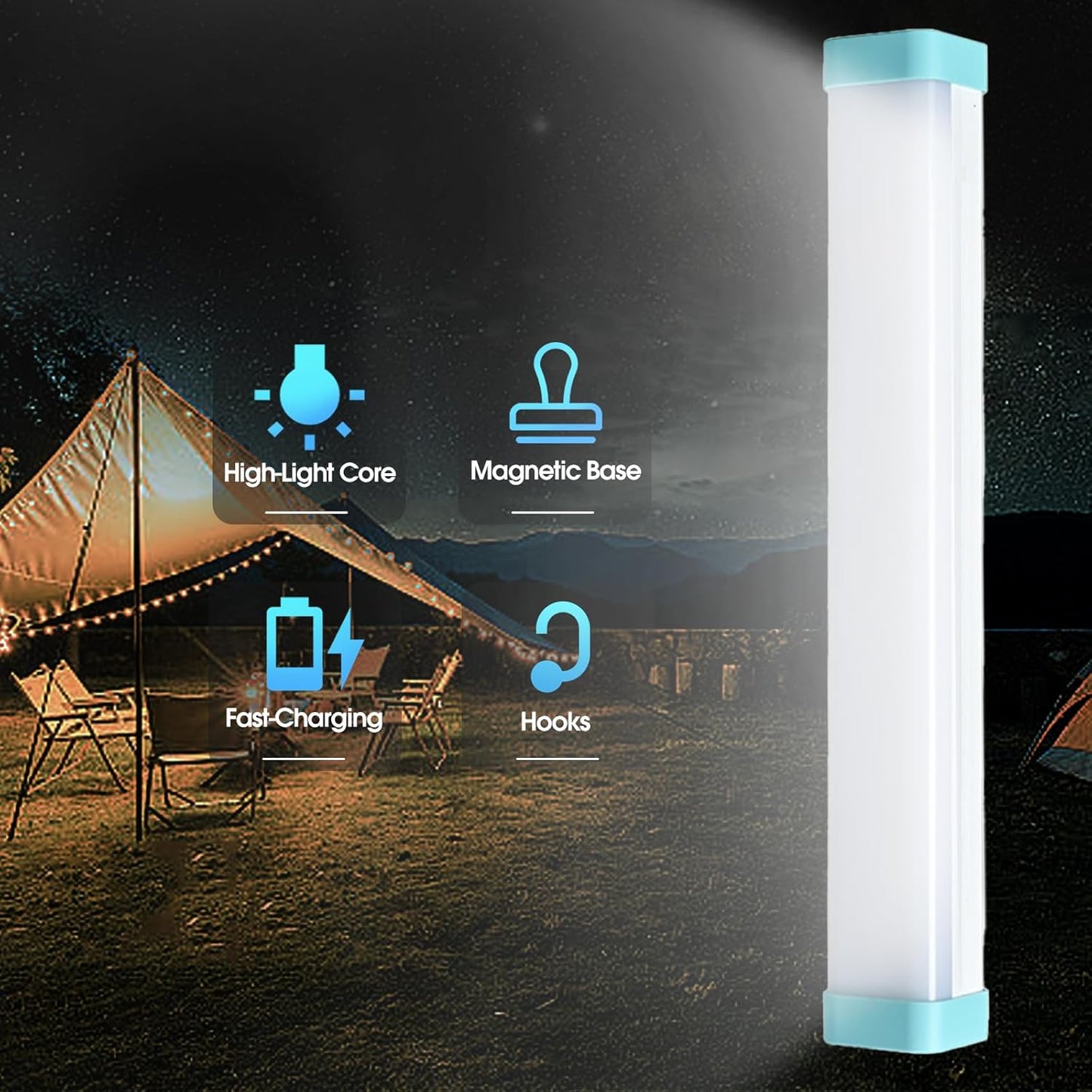 Lanterne de Camping 5-en-1 avec Power Bank GM 6000mAh - مصباح التخييم المغناطيسي متعدد المهام